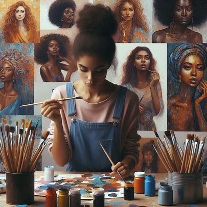 girl thinking about what to paint